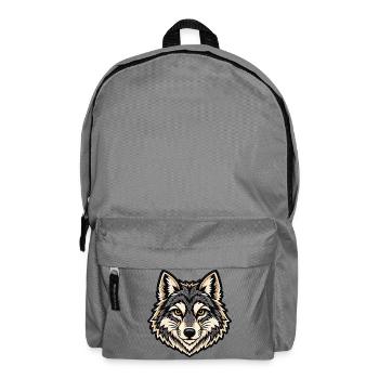 Wolfskopf im Patch-Look  - Rucksack - Mittelgrau - Vorne
