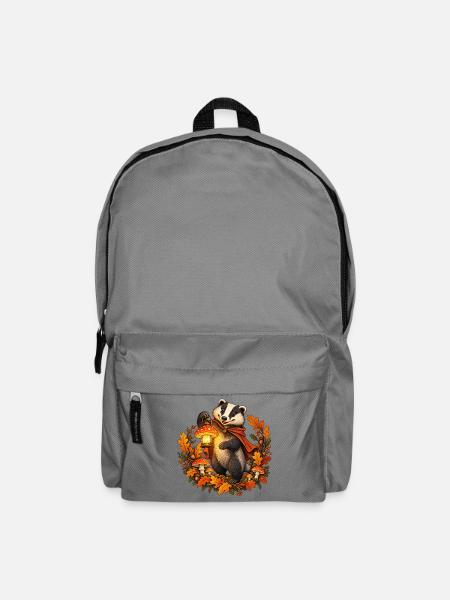 Dachs mit leuchtender Pilzlaterne - Rucksack - Mittelgrau