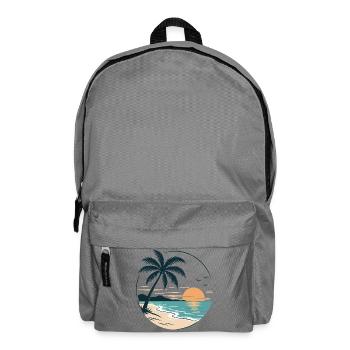Tropical Sunset – Palme, Strand & Meer Urlaubsdesi - Rucksack - Mittelgrau - Vorne