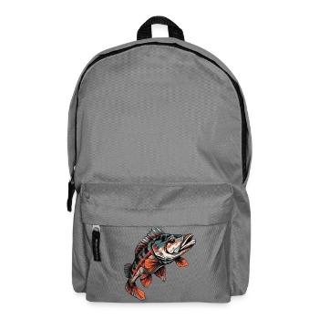 Fisch Barsch Bunt Illustration - Rucksack - Mittelgrau - Vorne