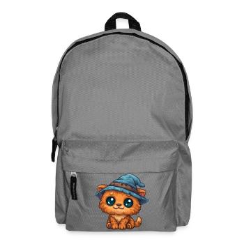 Kätzchen mit Hexenhut - Rucksack - Mittelgrau - Vorne