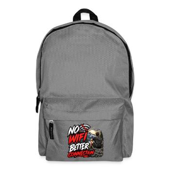 Kein WLAN Bessere Verbindung – Outdoor-Abenteuer - Rucksack - Mittelgrau - Vorne