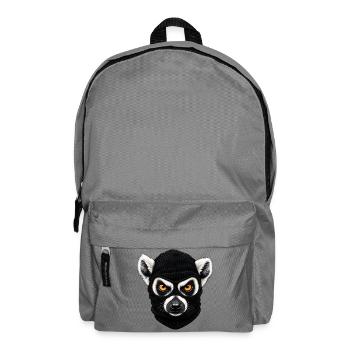 Katta mit Sturmhaube – Frecher Lemur - Rucksack - Mittelgrau - Vorne