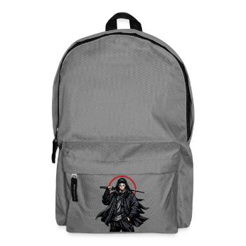 Schwarzer Ninja mit Klinge - Rucksack - Mittelgrau - Vorne