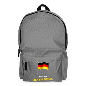 Einer von den Falschen - Fahne Schwarz Rot Gold - Rucksack - Mittelgrau - Vorne