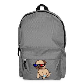 Pixel Shades Pug - Rucksack - Mittelgrau - Vorne