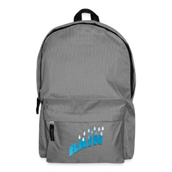 Rain Rain Raindrops Blue gradient - Backpack - elephant grey - Front
