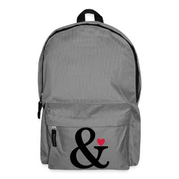 Ampersand Herz - Liebe Geschenk Zeichen der Liebe - Rucksack - Mittelgrau - Vorne