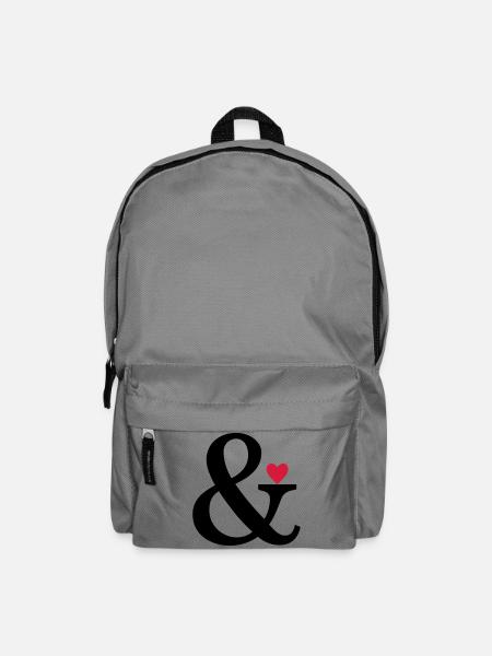 Esperluette coeur et amour signe cadeau d'amour - Sac à dos - gris éléphant