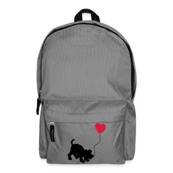 hund mit Luftballon - herz doglover - Kindermotiv - Rucksack - Mittelgrau - Vorne