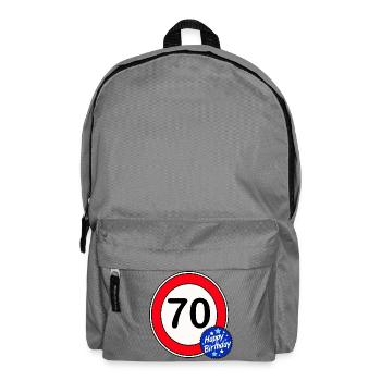 70e anniversaire , 70 , Joyeux anniversaire (25) - Sac à dos - gris éléphant - Devant