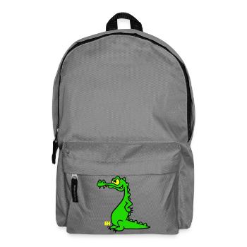 Smiling Crocodile, Three Color Design - Backpack - elephant grey - Front