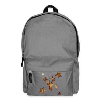 Tête de cerf en bois look avec des étoiles pour Noël - Sac à dos - gris éléphant - Devant