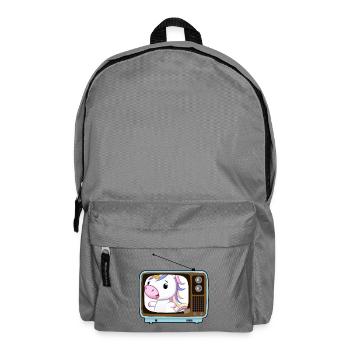 Licorne TV rétro pastel - Sac à dos - gris éléphant - Devant