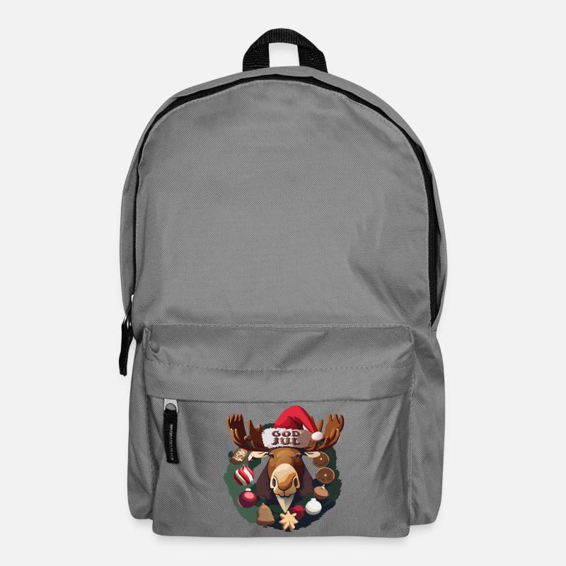 God Jul - Elch - Moose - Rucksack - Mittelgrau