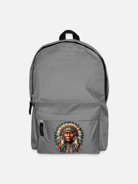Amerikanisch Indianer Amerikanische Rote Haut - Rucksack - Mittelgrau
