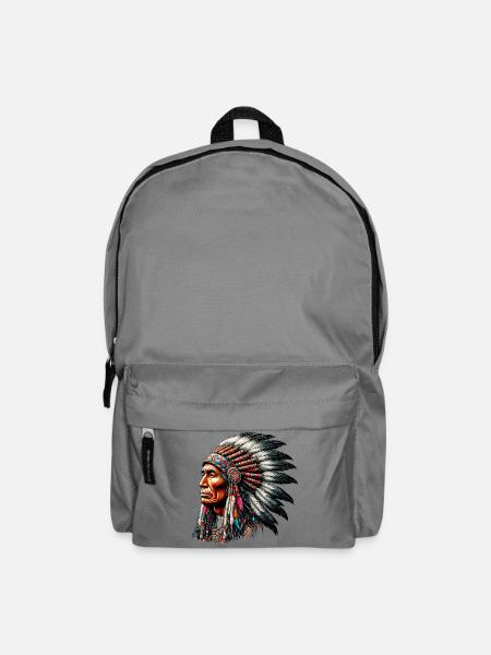 Amerikanisch Indianer Amerikanische Rote Haut - Rucksack - Mittelgrau