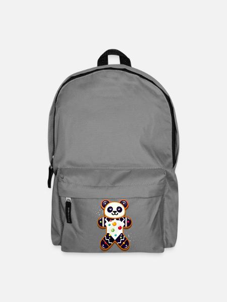 Lebkuchenpanda – Festlicher Panda für Weihnachten - Rucksack - Mittelgrau