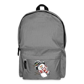 Lustiger Schneemann I Winter Weihnachten - Rucksack - Mittelgrau - Vorne