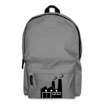 Abstract geometric line art of a factory - Backpack - elephant grey - Front