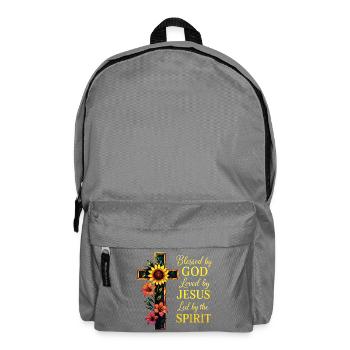 Loved By Jesus Christian Cross - Backpack - elephant grey - Front