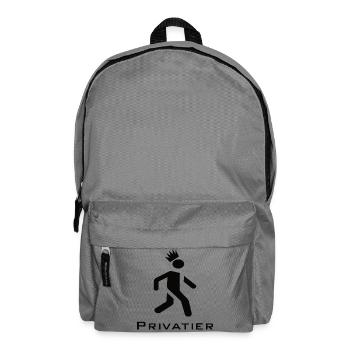 Privatier - Runner mit Krone Design schwarz - Rucksack - Mittelgrau - Vorne