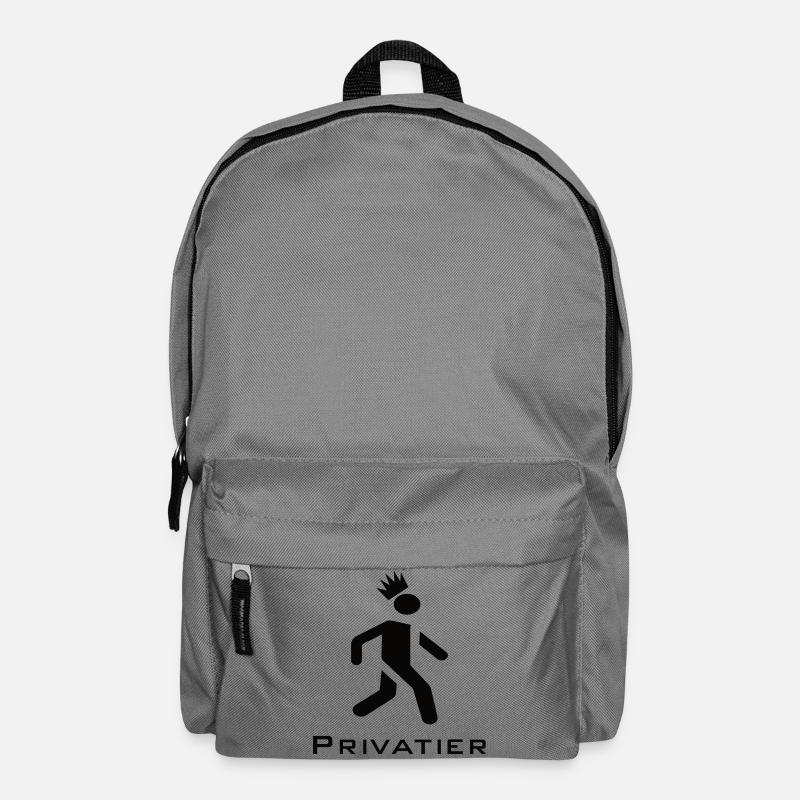 Privatier - Runner with Crown Design Black - Backpack - elephant grey