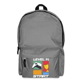 Level 14 Start Gaming Sieg 14.Geburtstag - Rucksack - Mittelgrau - Vorne