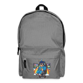 Cool streamer playing games - Backpack - elephant grey - Front