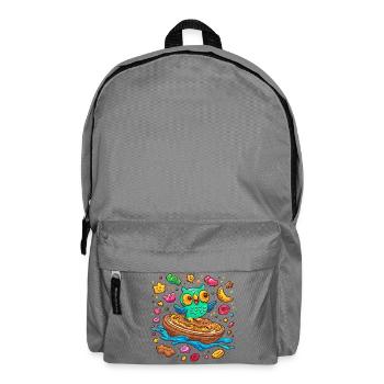 Frühstücks-Eulenfreude - Rucksack - Mittelgrau - Vorne