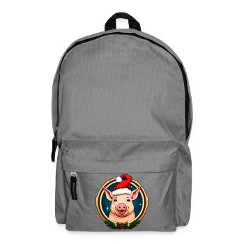 Weihnachten Schweine - Rucksack - Mittelgrau - Vorne