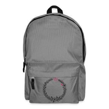 Kranz Blumenkranz mit Krone und Herz - Rucksack - Mittelgrau - Vorne