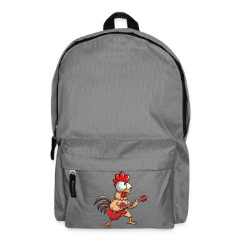 Süßes Huhn Henne Hahn Cartoon Musiker Gitarre - Rucksack - Mittelgrau - Vorne