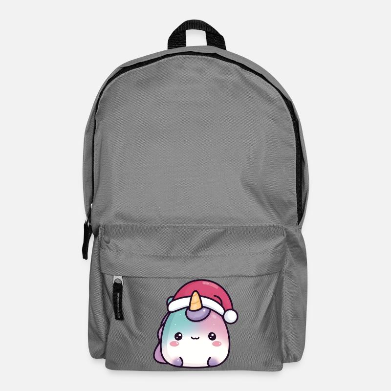 Round Kawaii Unicorn Christmas Squishy - Backpack - elephant grey