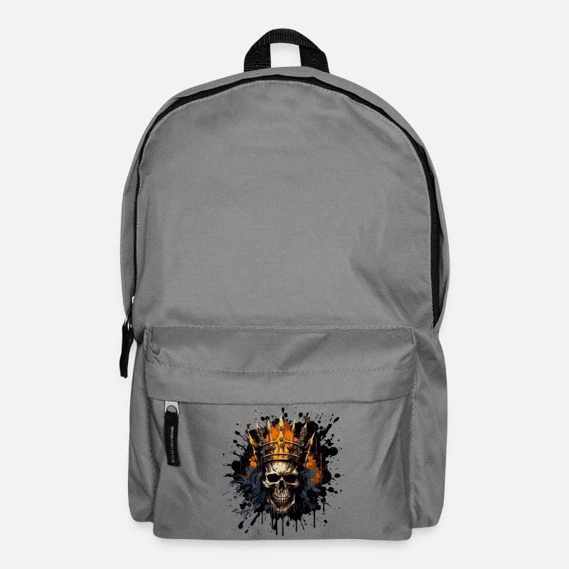 Königsschädel mit Krone - Rucksack - Mittelgrau