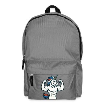 Muscle Unicorn Gym Maskottchen Power Flex Design - Rucksack - Mittelgrau - Vorne