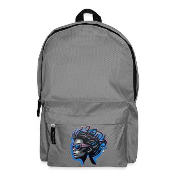 Dame cool des années 80 – Portrait néon d’art de rue - Sac à dos - gris éléphant - Devant