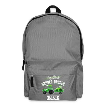 Grosser Bruder Traktor 2026 Schwangerschaft baby  - Rucksack - Mittelgrau - Vorne