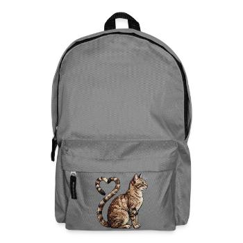 Katzenliebe im bestickten Look (gedruckt) - Rucksack - Mittelgrau - Vorne