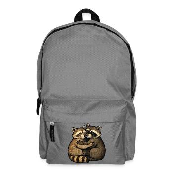 Embraced raccoon friendship - Backpack - elephant grey - Front