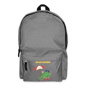 Frosch Strandurlaub mit Cocktail. Geiles Wetter! - Rucksack - Mittelgrau - Vorne