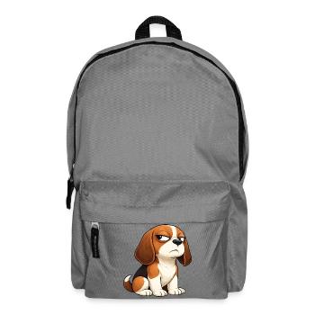 Arrogant Beagle Cartoon Hund Comic Eingeschnappt - Rucksack - Mittelgrau - Vorne