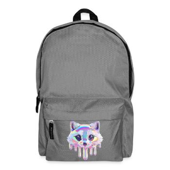 Neon Waschbär – Bunter Tropf Look - Backpack - elephant grey - Front