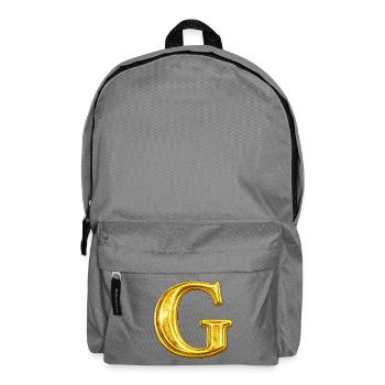 Goldenes G Motiv – Metallic Letter - Rucksack - Mittelgrau - Vorne