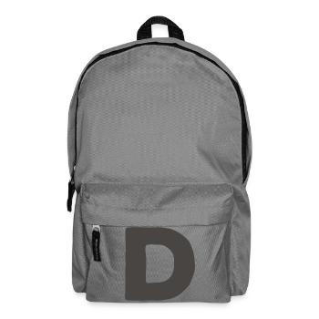 Minimal Letter D Bold Monogram Typography - Backpack - elephant grey - Front