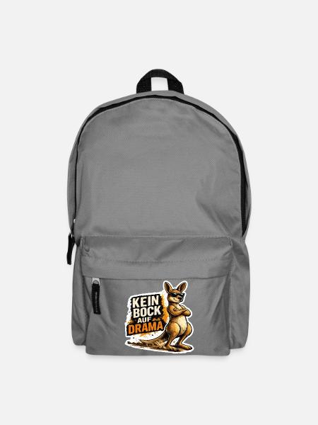 Känguru Kein Bock auf Drama – Lustiger Spruch Sonn - Rucksack - Mittelgrau