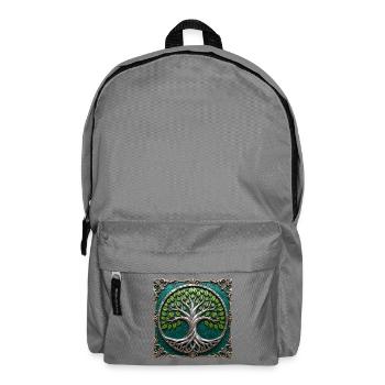 Metallic Circular Tree of Life - Backpack - elephant grey - Front