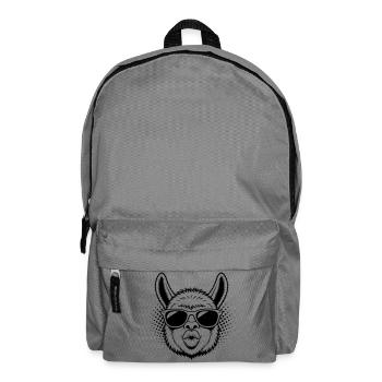 Cooles Alpaka mit Sonnenbrille Kussmund - Rucksack - Mittelgrau - Vorne