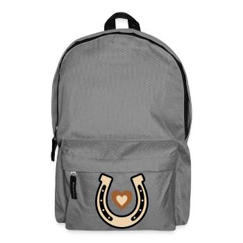 Horseshoe Heart Lucky Charm Riding - Backpack - elephant grey - Front