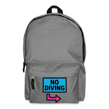 No Diving Schild Pool Retro - Rucksack - Mittelgrau - Vorne